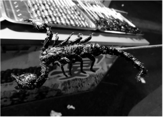Fried black scorpion
